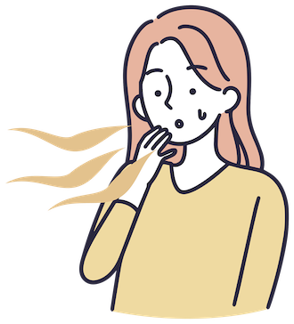口臭がする女性