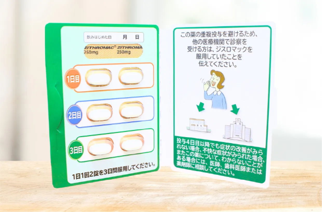 抗生物質の薬と説明書の写真